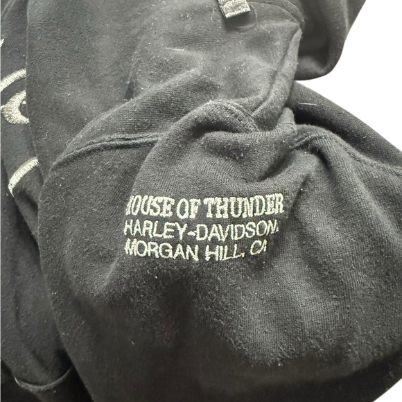 Harley Davidson House of Thunder Morgan Hill Zip Up Hoodie Size L Long Sleeve - Picture 5 of 10